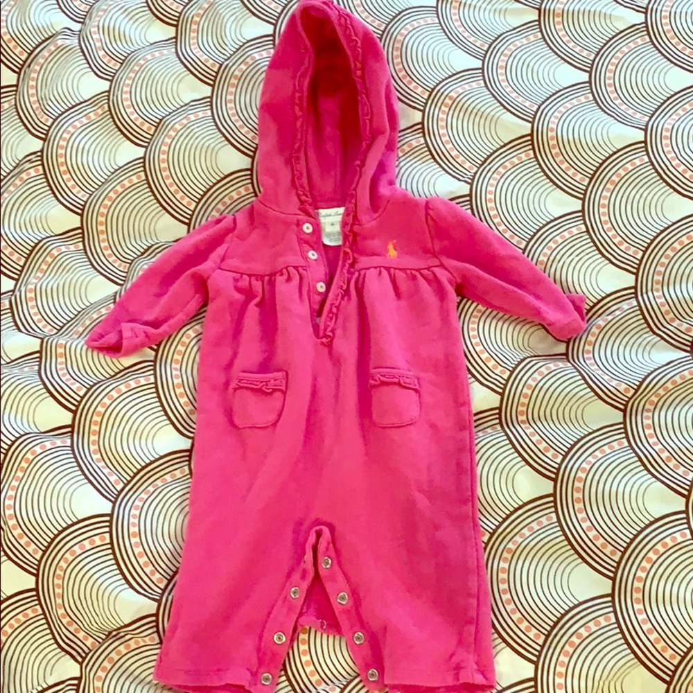 Ralph Lauren hooded romper Size 3m